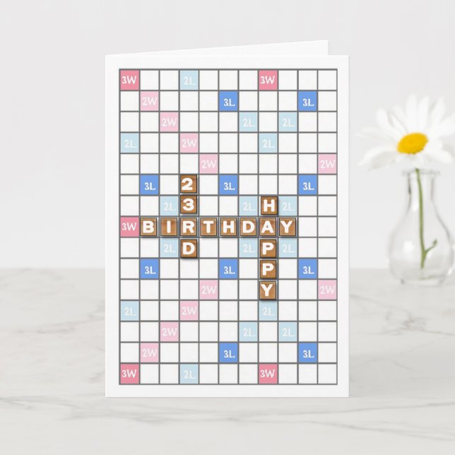 23. Geburtstag, Word Game Board Karte (Kleine Pflanze)