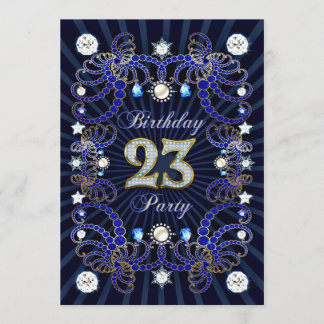 23. Geburtstags-Party laden mit Massen der Juwelen Einladung