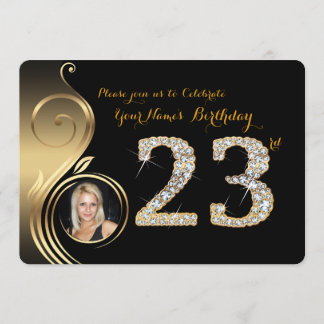 23., Geburtstagseinladung, Number Diamond, Foto 2 Einladung
