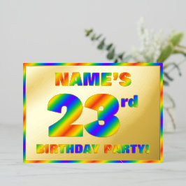 23. Geburtstagsparty — Spaß, Regenbogenspektrum "2 Folieneinladung
