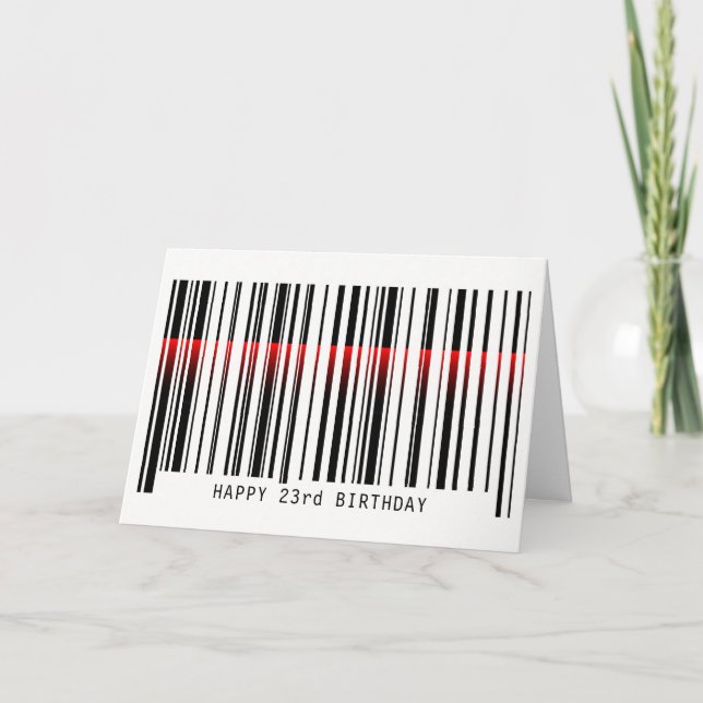 23. Geburtstagsstrichcode mit Laserkarte Karte (Vorderseite)