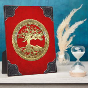 [23] Golden Celtic Tree of Life Fotoplatte