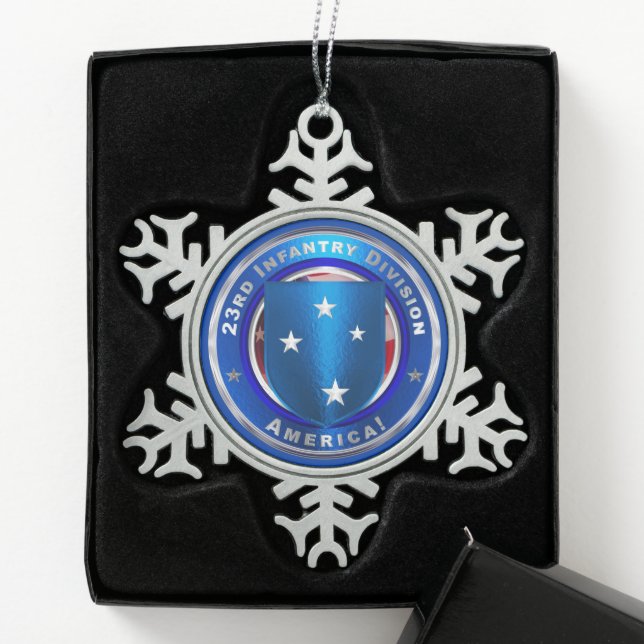 23. Infanterieabteilung Schneeflocken Zinn-Ornament (Box)