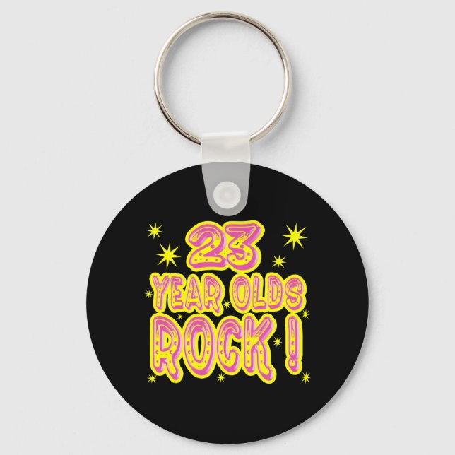 23 Jahre alt Rock! (Rosa) Schlüsselanhänger (Vorderseite)