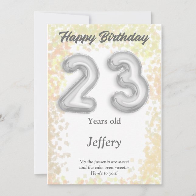 23 Jahre alte Happy Birthday Card (Vorderseite)