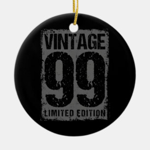 23 Jahre alte Vintage 1999 23. Geburtstag Keramik Ornament