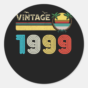 23 Jahre alte Vintage 1999 Retro 23. Geburtstag Runder Aufkleber