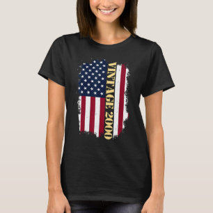 23 Jahre alte Vintage US-Flagge 2000 Amerikanische T-Shirt