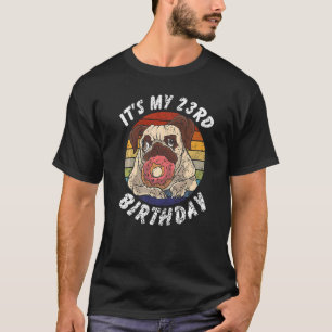 23 Jahre alter Pug und Donut Vintage Distressed 23 T-Shirt