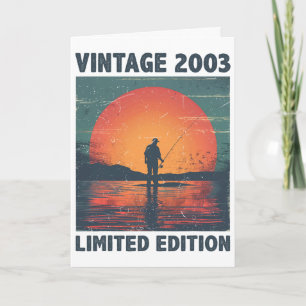 23 Jahre altes Geschenk 2003 Angeln Fischer Fisch  Karte
