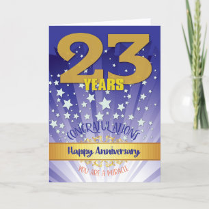 23 Jahre Erholung Jahrestag kühne Zahl Karte