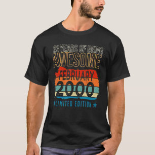 23 Jahre Vintag im Februar 2000 23. Geburtstag T-Shirt