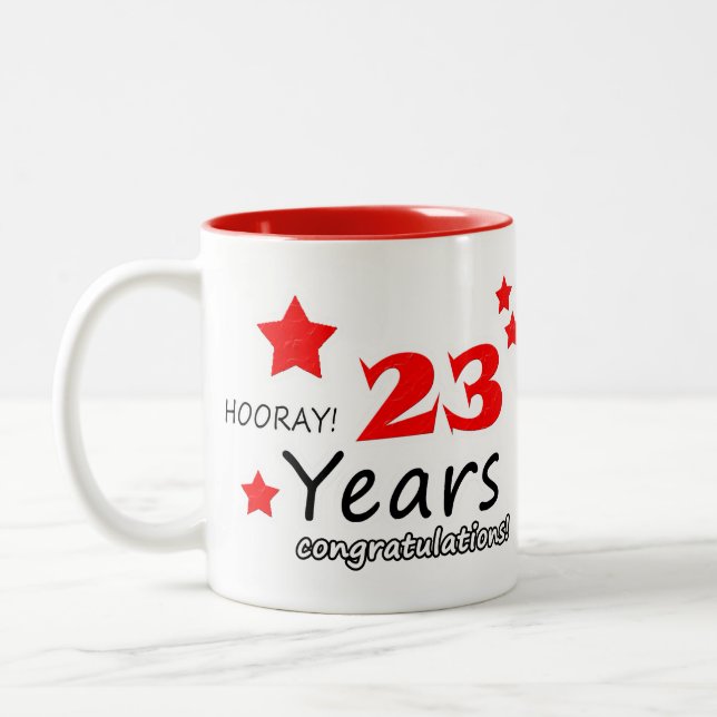 23. Jahrestag, 23. Jahrestag der Hochzeit Zweifarbige Tasse (Links)