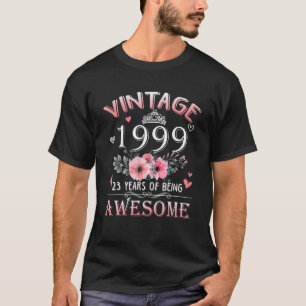 23-jähriges Geburt im Vintagen Jahr 1999 T-Shirt