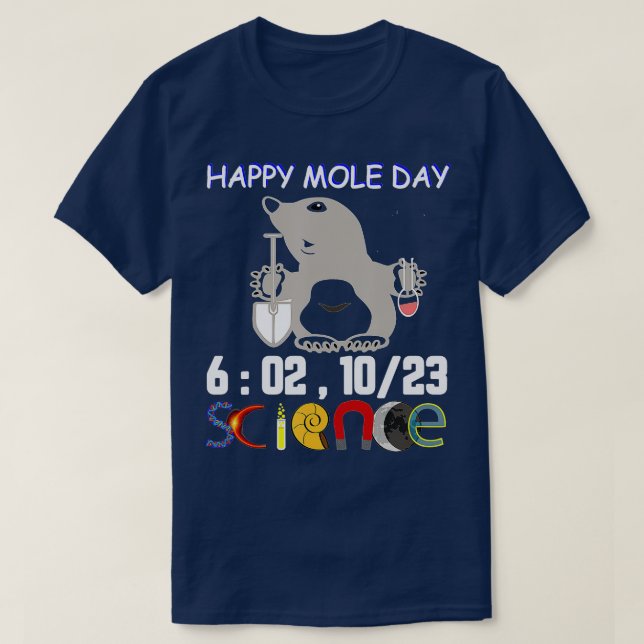 23. Oktober National Mole Day Avogadros Numbergig T-Shirt (Design vorne)