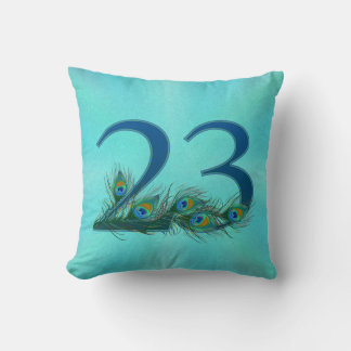 23 Pfauenfeder Geburtstag Jubiläum Elegant Kissen