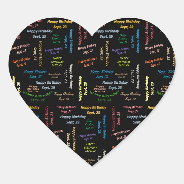 23. September Herz-Aufkleber (Vorderseite)