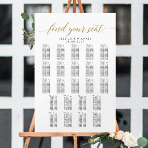 23 Tabelle 230 Gäste Große Hochzeitskarte Poster