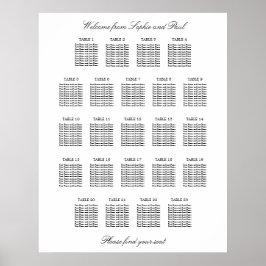 23 Tabelle Elegantes Minimalistisches Sitzdiagramm Poster