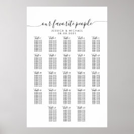 23 Tabelle Große Hochzeitgastsitzkarte Poster