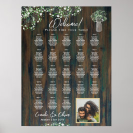 23 Tabelle Rustikales Holz Gypsophila FOTO SITZEND Poster