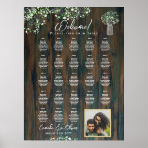 23 Table Rustic Wood Gypsophila PHOTO SEATING Foam Poster