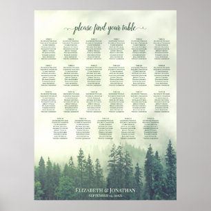 23 Tafelgrün-Bergkiefer-Hochzeitstabelle Poster