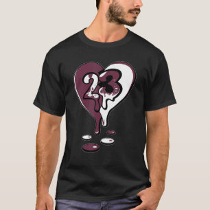 23 Tropfen Herz Hoch Bordeaux 1s Matching T-Shirt