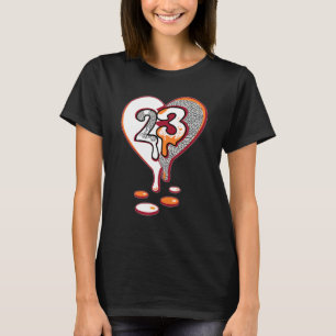 23 Tropfen Herz Retro Kardinal Rot 3 - Matching T-Shirt