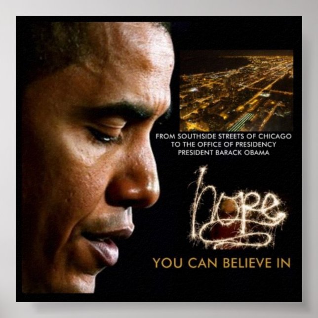 23 x 23" 44. Präsident Barack Obama Poster (Vorne)