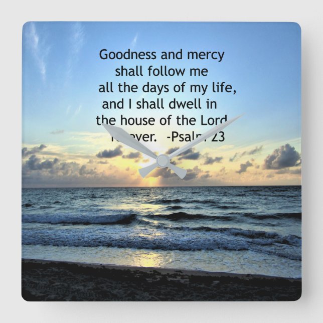 23RD PSALM SUNRISE FOTO DESIGN QUADRATISCHE WANDUHR (Vorderseite)