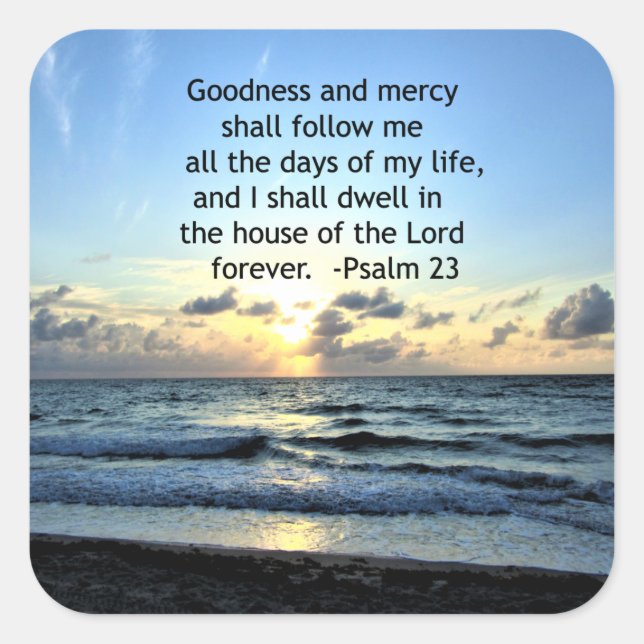 23RD PSALM SUNRISE FOTO DESIGN QUADRATISCHER AUFKLEBER (Vorderseite)