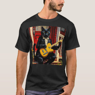 24065_Back Cat On Tele T-Shirt