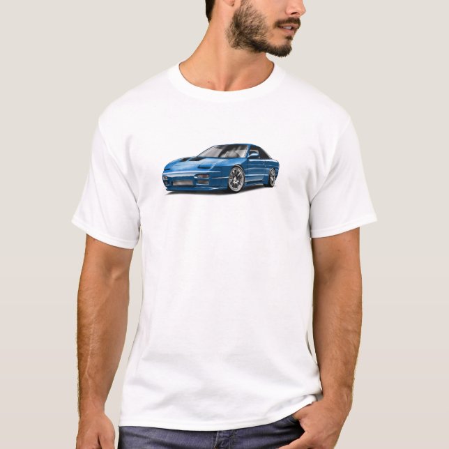 240sx blaues Auto Zeichnung  T-Shirt (Vorderseite)