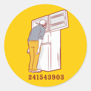 241543903 Gefrierfach humorvolles Hemd Runder Aufkleber