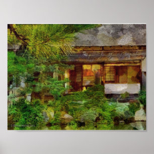 241 Japanischer Garten Tea House Besucher Poster