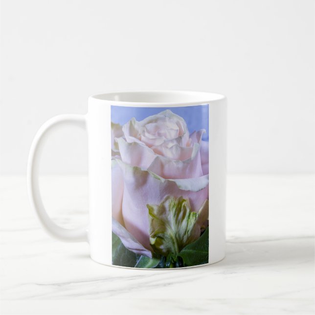 2421-Rosa und Grüne Rose Kaffeetasse (Links)