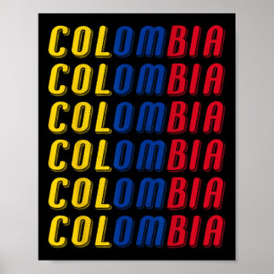 2425 Kolumbianische Flagge Fußballtrikot Kit Sport Poster