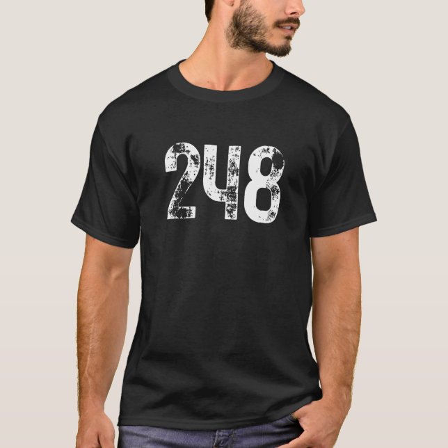 248-Area-Code Troy MI Mobile Telefonbereich Code 2 T-Shirt (Vorderseite)