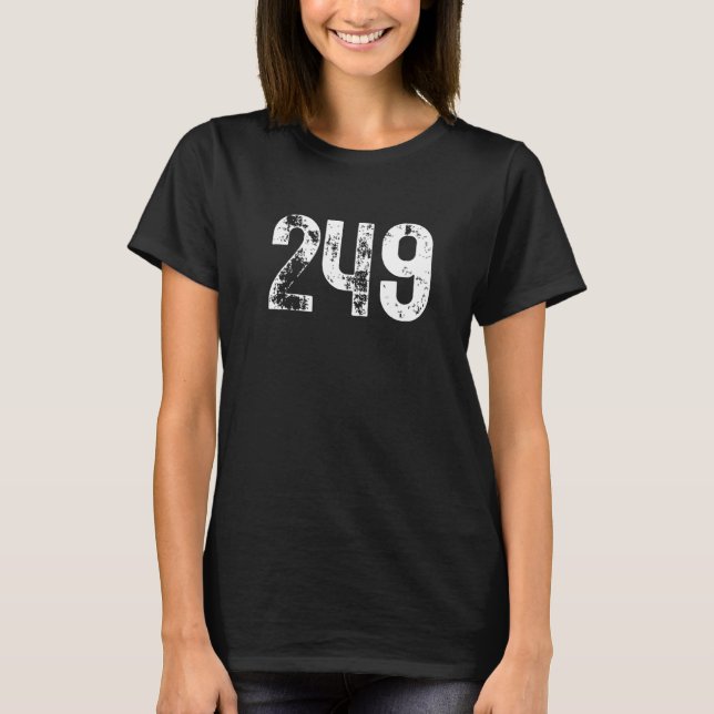 249-Area-Code-Sudbury auf dem Kabeljau des Mobilfu T-Shirt (Vorderseite)