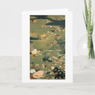 24. 貝甲図, 若冲 Muscheln, Jakuchū, Japan-Kunst Karte