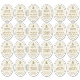 (24) 2,75" x 2" 8 oz Queenline Honey Jar Labels