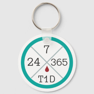 24/7/365 T1D Leben-Schlüsselanhänger Schlüsselanhänger