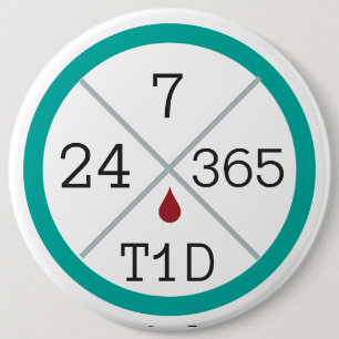 24/7/365 T1D Leben-Tunnel-bohrwagenknopf Button