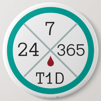24/7/365 T1D Leben-Tunnel-bohrwagenknopf Button
