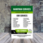 24/7 Handyman & Klempnerdienste BLACK GREEN Flyer<br><div class="desc">Mit diesem feinen, anpassbaren Flyer, der die Aufmerksamkeit schnell auf sich zieht, können Sie Ihren 24-Stunden-Handy oder Installations-Service fördern. Mit einer hohen Sichtbarkeit und einem klaren 24/7 Icon signalisiert es sofort die Verfügbarkeit von Notfällen. Alle Farben und Texte sind vollständig editierbar, sodass Sie Ihre Marke anpassen und die wichtigsten Services...</div>