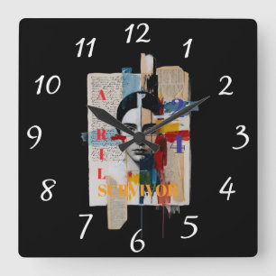 24. April Überlebenden-Uhr Quadratische Wanduhr