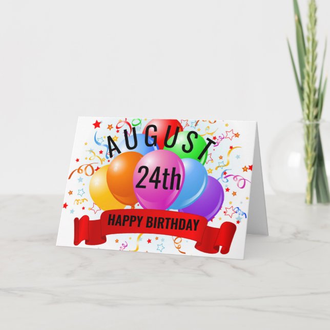24. August Geburtstag  Karte (Vorderseite)