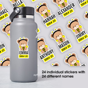 24 Baby Bear Costume School Flasche Sticker
