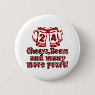 24 Beifall-Bier-Geburtstags-Entwürfe Button